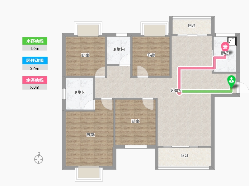 湖南省-长沙市-日盛湖湘花苑住宅-97.72-户型库-动静线