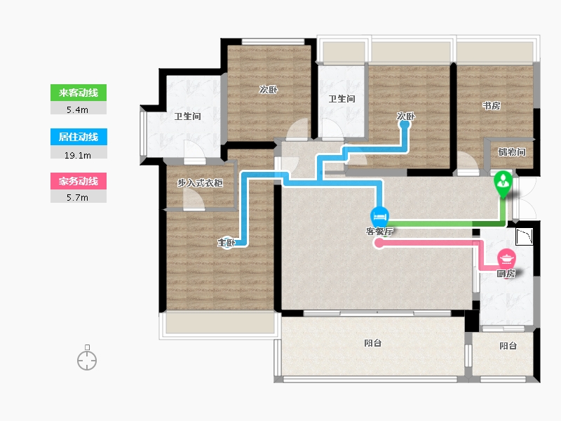 四川省-成都市-招商大魔方玺悦轩-130.58-户型库-动静线