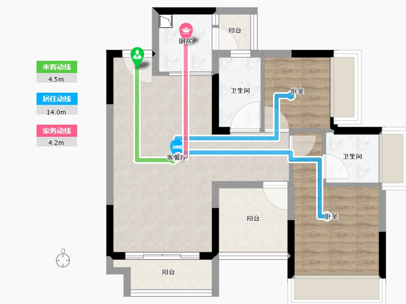 广东省-深圳市-香莎公馆-66.44-户型库-动静线