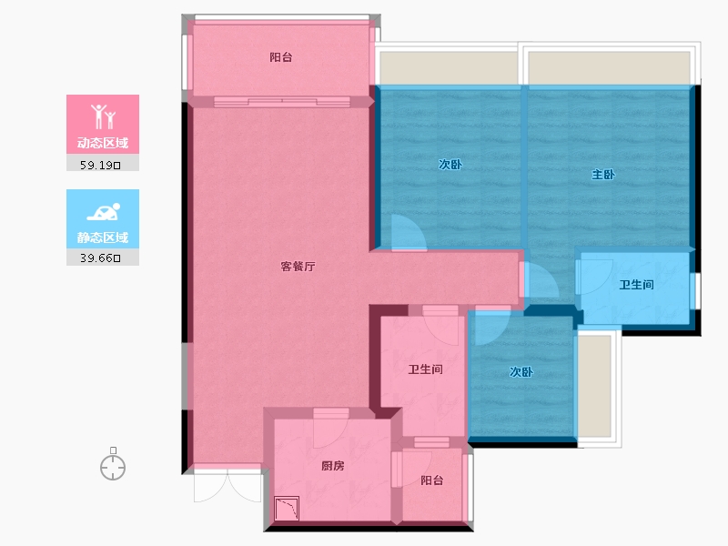 四川省-成都市-招商大魔方玺悦轩-88.23-户型库-动静分区