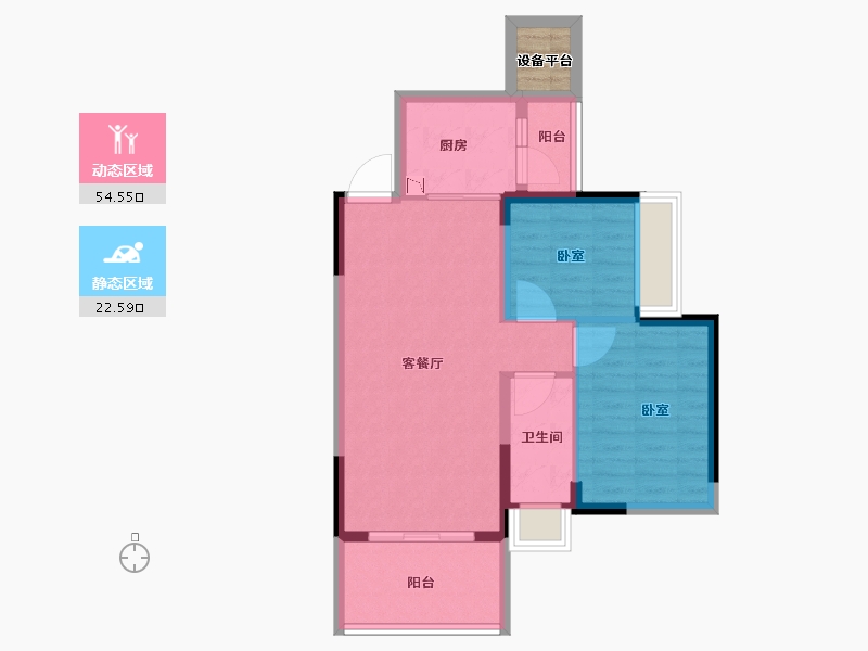 湖南省-衡阳市-银泰红城6~9期-71.00-户型库-动静分区