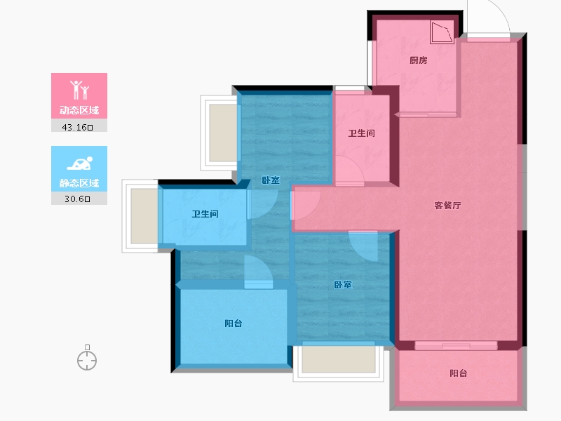 广东省-深圳市-特发天鹅湖畔-64.65-户型库-动静分区