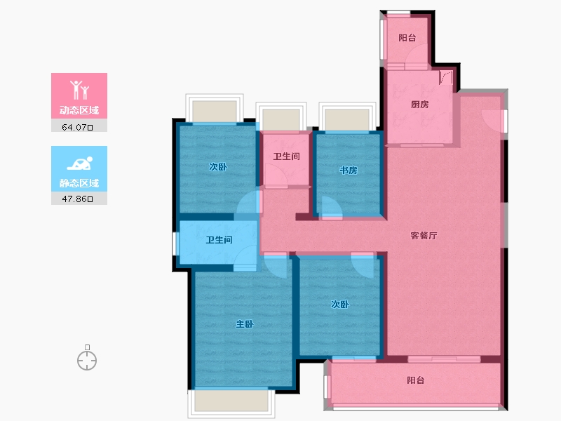 云南省-昆明市-中海寰宇天下-98.67-户型库-动静分区