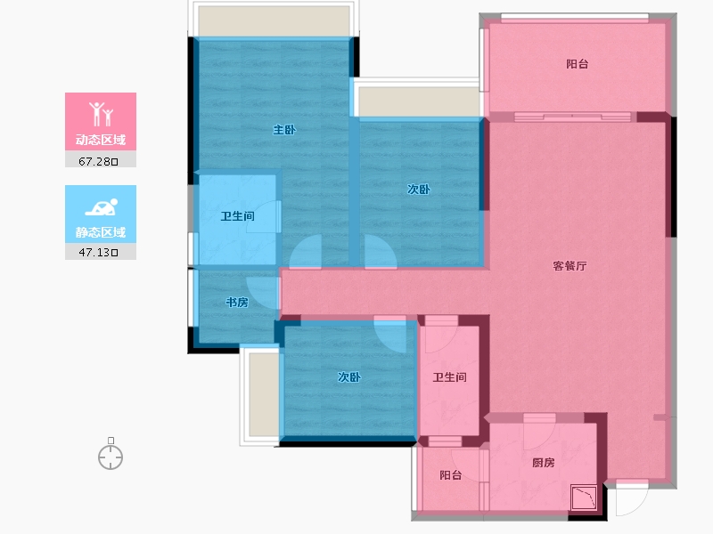 四川省-成都市-招商大魔方玺悦轩-101.64-户型库-动静分区