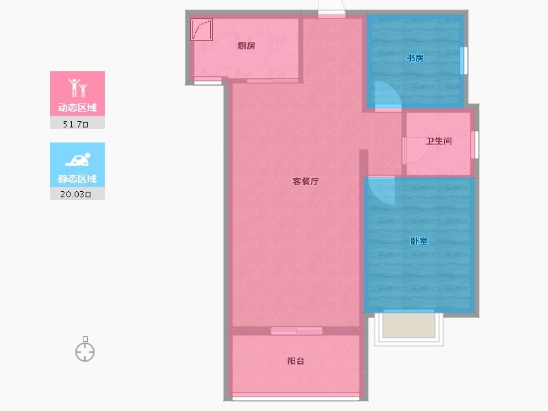 广东省-汕尾市-瑞城花园-63.70-户型库-动静分区