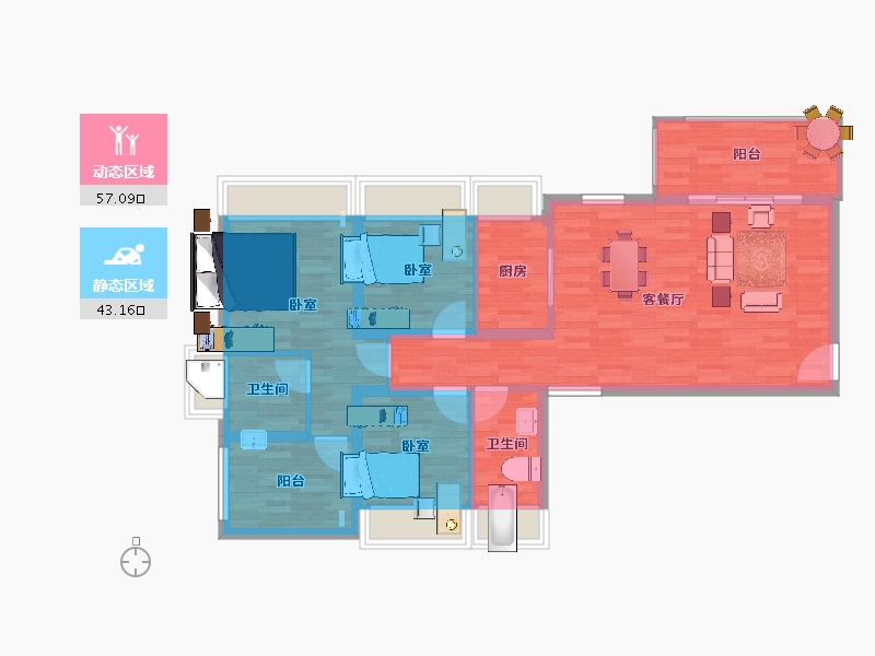 广东省-惠州市-三远大爱城-90.10-户型库-动静分区