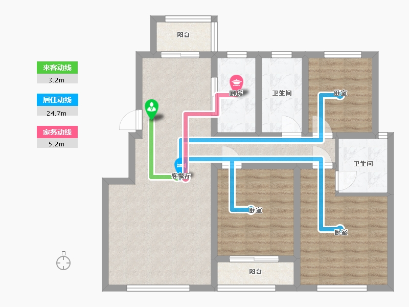 山东省-淄博市-西城华府-86.40-户型库-动静线