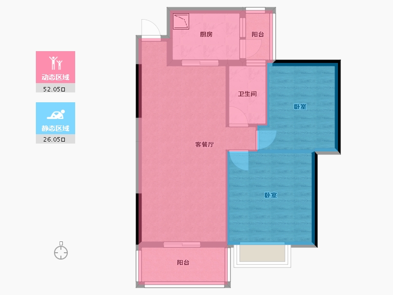 广东省-广州市-丽水蓝天-70.00-户型库-动静分区