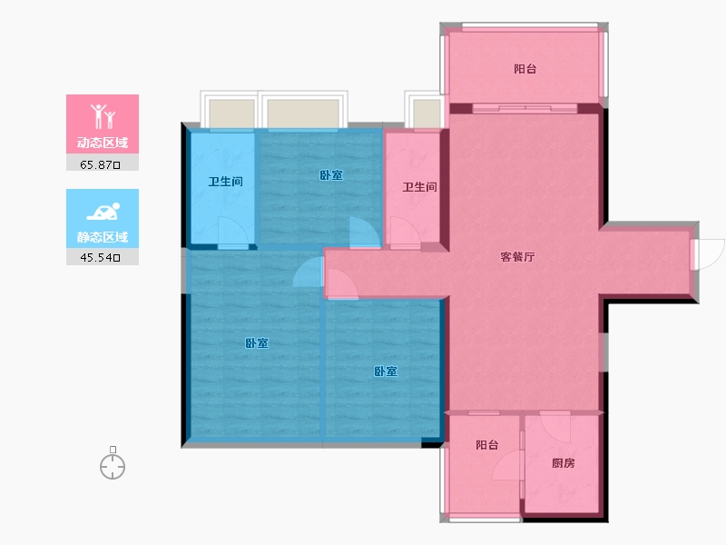 广东省-阳江市-粤沛森林湖-100.94-户型库-动静分区