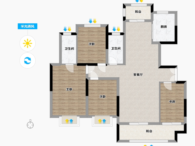 河南省-周口市-永秀中华城-113.00-户型库-采光通风