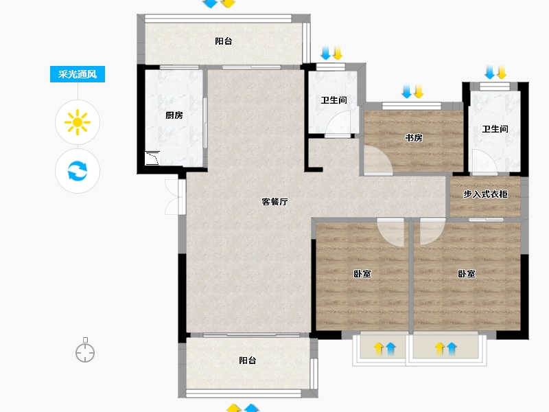 湖南省-邵阳市-仁为峰邵东壹号-91.52-户型库-采光通风