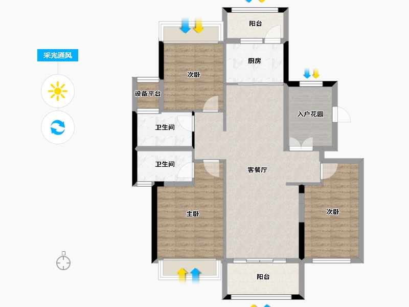 湖南省-张家界市-澧水嘉园-103.35-户型库-采光通风