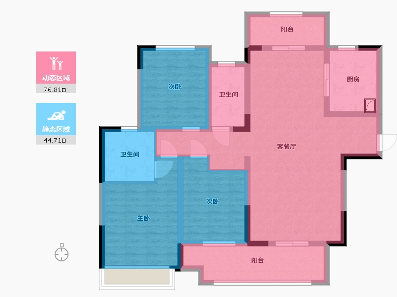 河南省-周口市-建业迎宾上院-107.99-户型库-动静分区