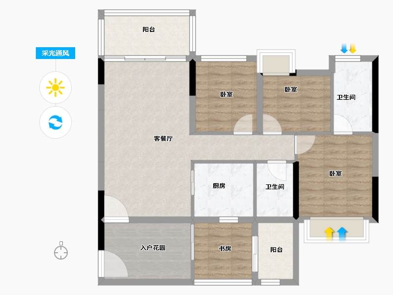 广东省-深圳市-满京华喜悦里-92.07-户型库-采光通风