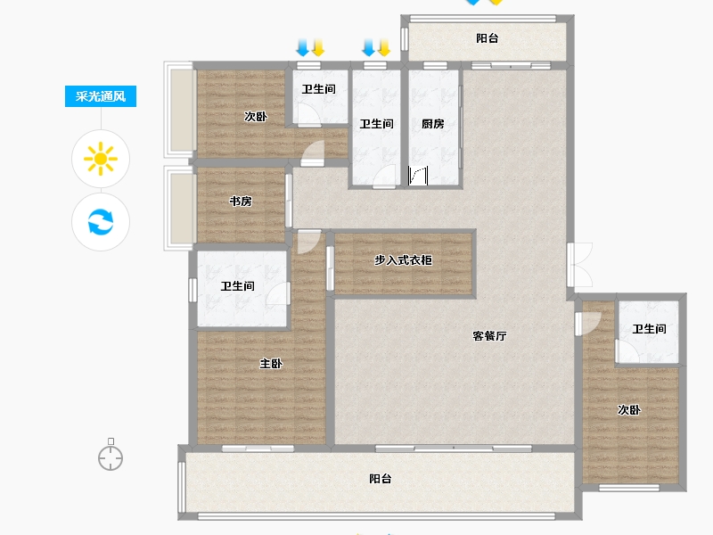 云南省-昆明市-中国铁建西派国樾-198.00-户型库-采光通风