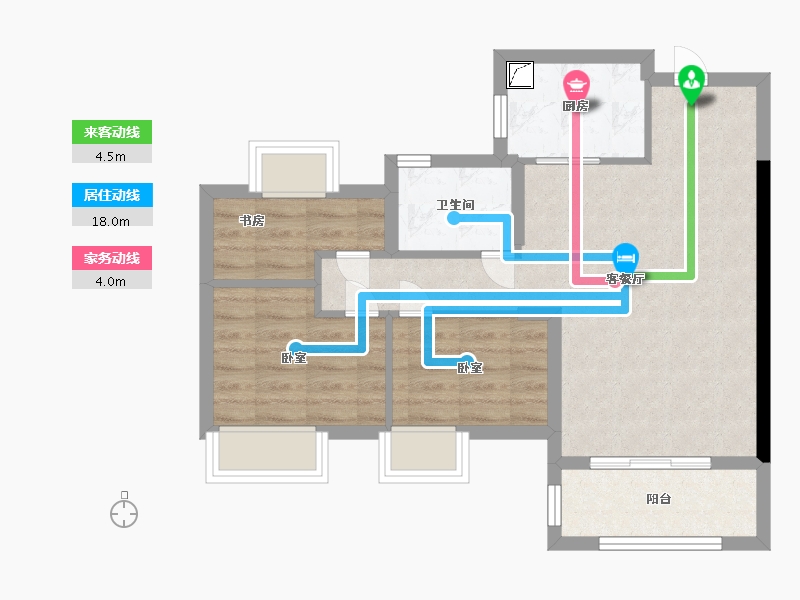 福建省-福州市-龙湖兰园·天序-62.00-户型库-动静线