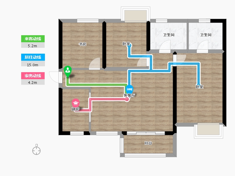 湖南省-长沙市-绿地湘江城际空间站-80.17-户型库-动静线