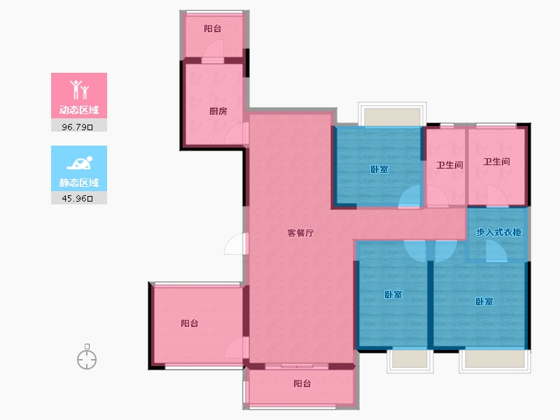 广东省-广州市-中海金沙水岸-128.01-户型库-动静分区