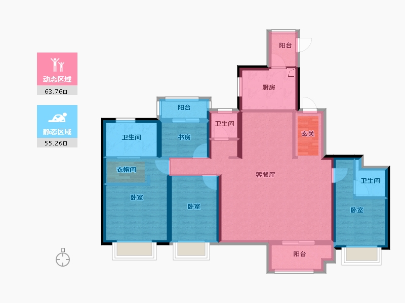 湖北省-孝感市-新城悦隽-105.16-户型库-动静分区