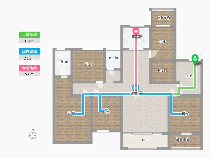 宁夏回族自治区-银川市-吉泰璞樾台-139.04-户型库-动静线