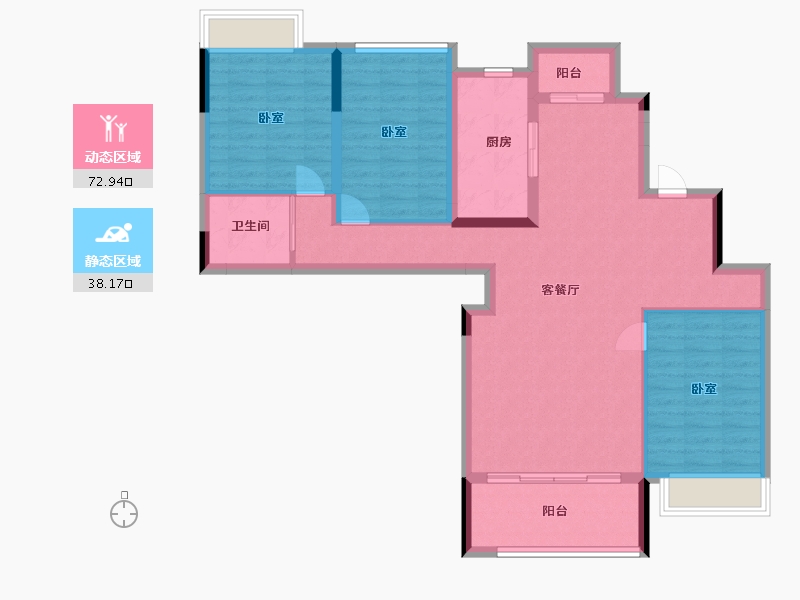 湖南省-长沙市-汉唐世家-100.00-户型库-动静分区