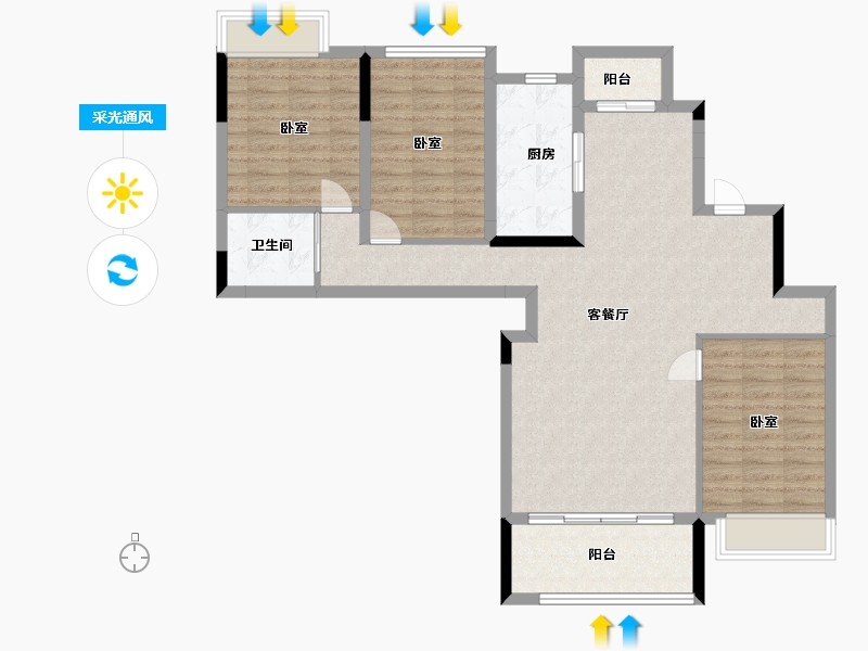 湖南省-长沙市-汉唐世家-100.00-户型库-采光通风