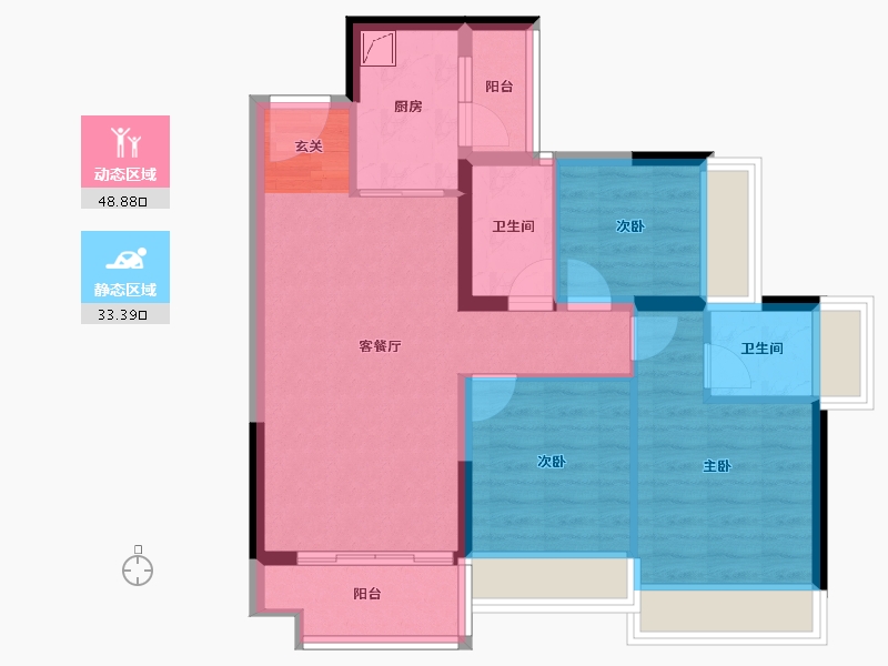 广东省-惠州市-星河荣域-72.85-户型库-动静分区