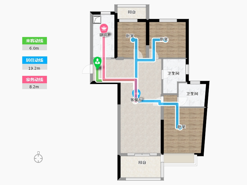 湖南省-长沙市-珠江四方印-90.19-户型库-动静线