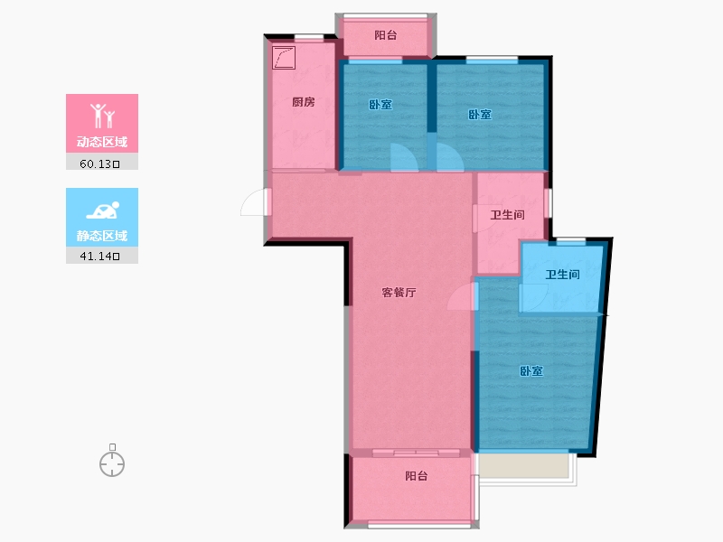 湖南省-长沙市-珠江四方印-90.19-户型库-动静分区