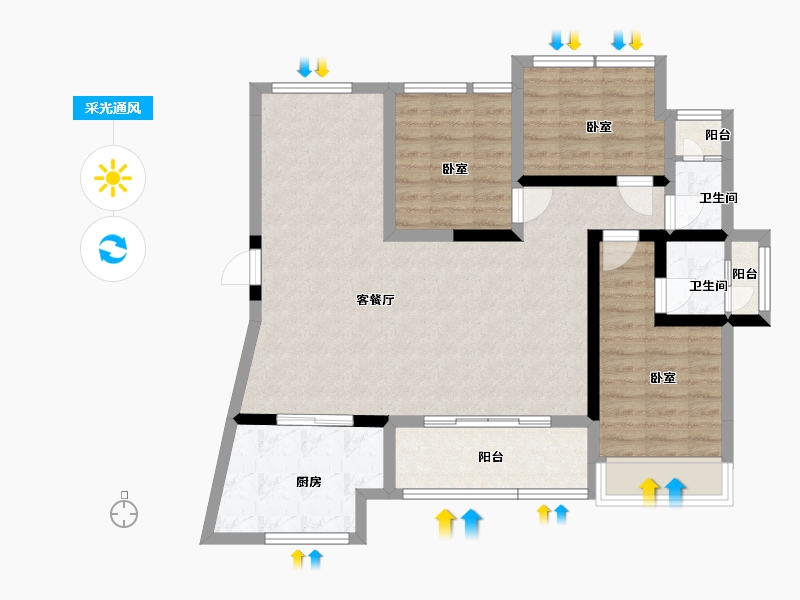 广东省-深圳市-吉祥里-89.48-户型库-采光通风