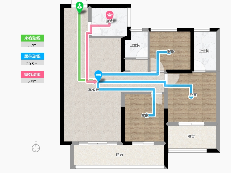 湖南省-长沙市-旭辉·汇樾城-88.00-户型库-动静线