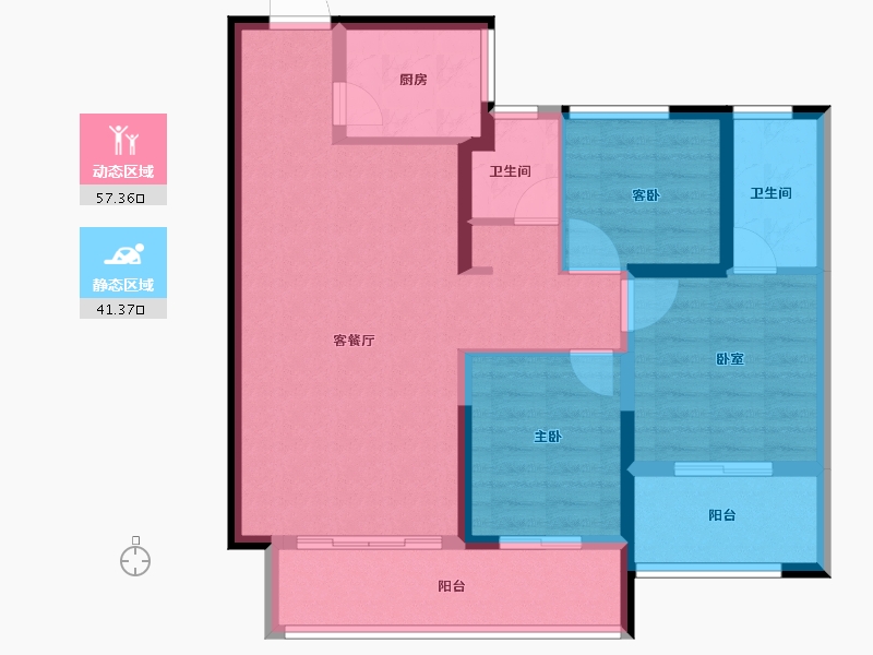 湖南省-长沙市-旭辉·汇樾城-88.00-户型库-动静分区