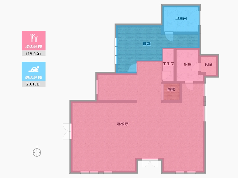 湖北省-武汉市-驿山高尔夫-136.70-户型库-动静分区