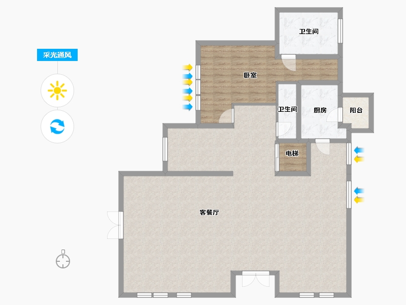 湖北省-武汉市-驿山高尔夫-136.70-户型库-采光通风