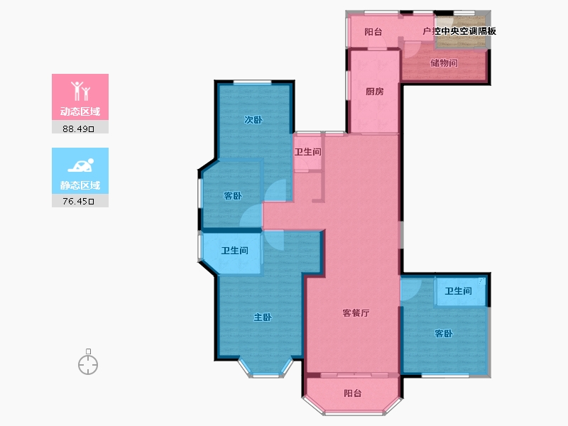 湖南省-长沙市-富兴时代御城-152.70-户型库-动静分区