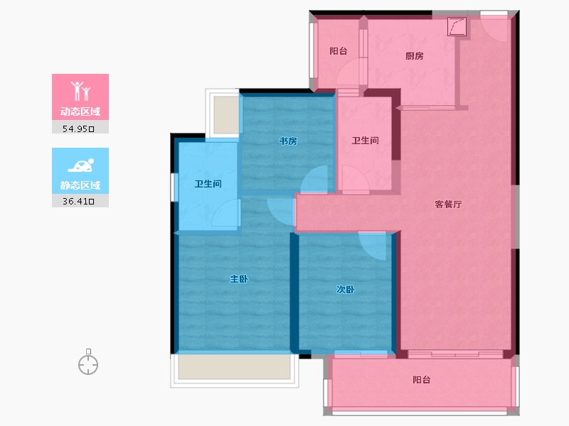 云南省-昆明市-中海寰宇天下-81.27-户型库-动静分区