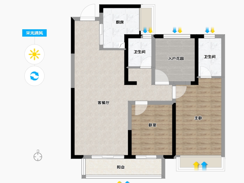 湖南省-长沙市-中国铁建湘语梅溪-88.58-户型库-采光通风