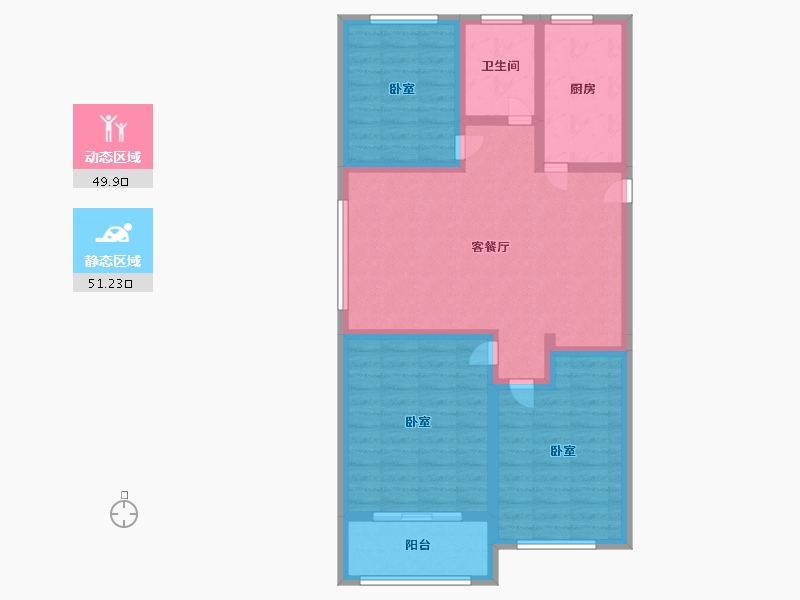 江苏省-徐州市-宏利达金水湾-89.99-户型库-动静分区