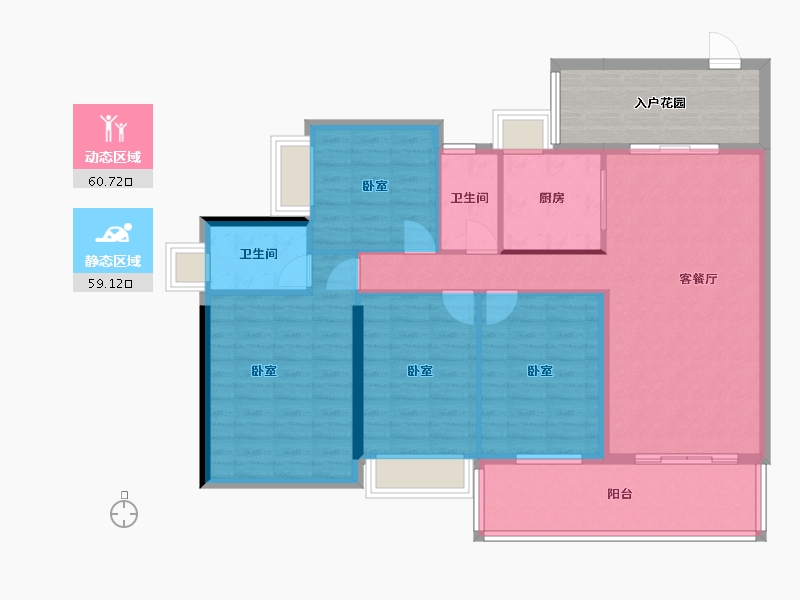 广东省-广州市-雅居乐凯茵又一城-118.26-户型库-动静分区