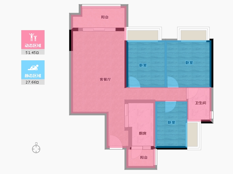 广东省-广州市-时代城-70.00-户型库-动静分区