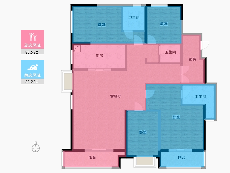 宁夏回族自治区-银川市-万科城市之光-151.00-户型库-动静分区