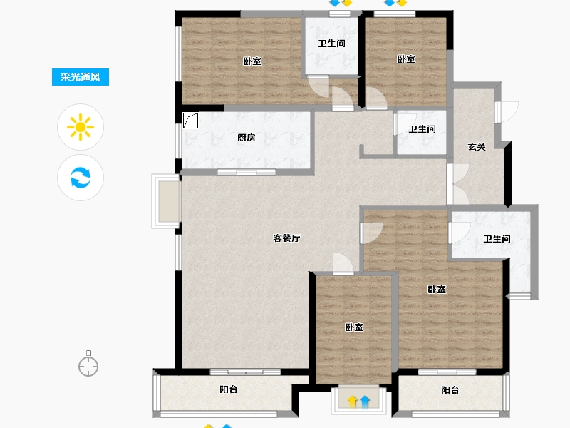 宁夏回族自治区-银川市-万科城市之光-151.00-户型库-采光通风