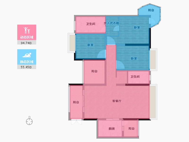 广东省-广州市-中海金沙水岸-134.14-户型库-动静分区