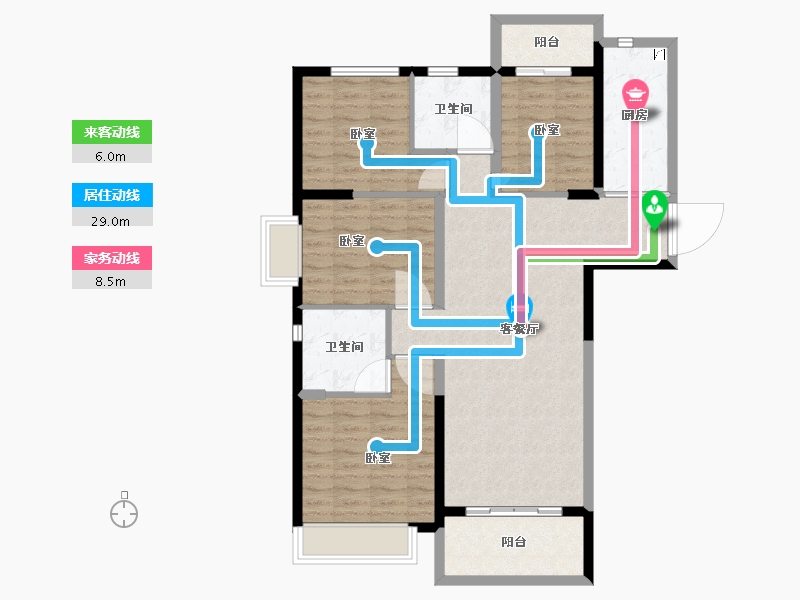 湖南省-长沙市-珠江四方印-102.00-户型库-动静线