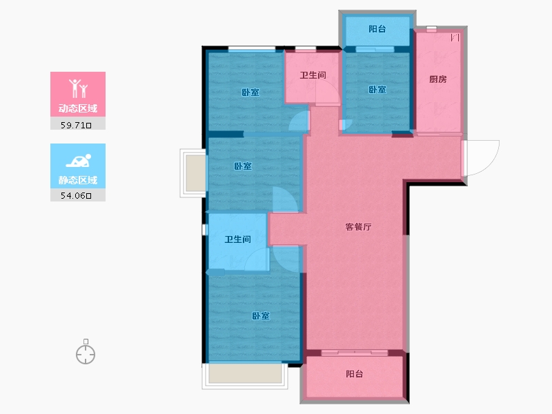 湖南省-长沙市-珠江四方印-102.00-户型库-动静分区