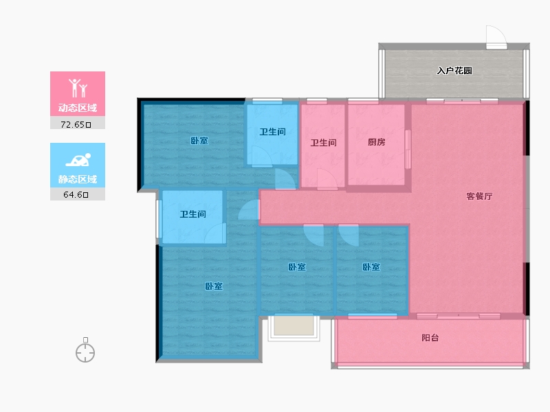 广东省-广州市-雅居乐凯茵又一城-135.70-户型库-动静分区