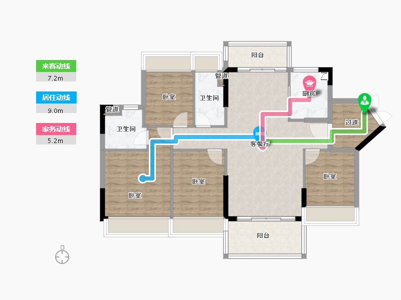 广东省-阳江市-国鼎·中央公园-104.45-户型库-动静线