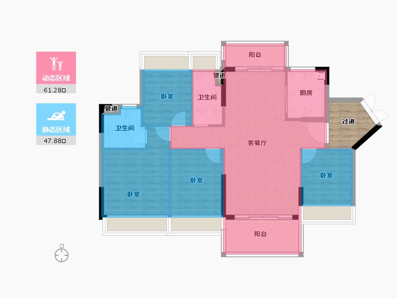 广东省-阳江市-国鼎·中央公园-104.45-户型库-动静分区