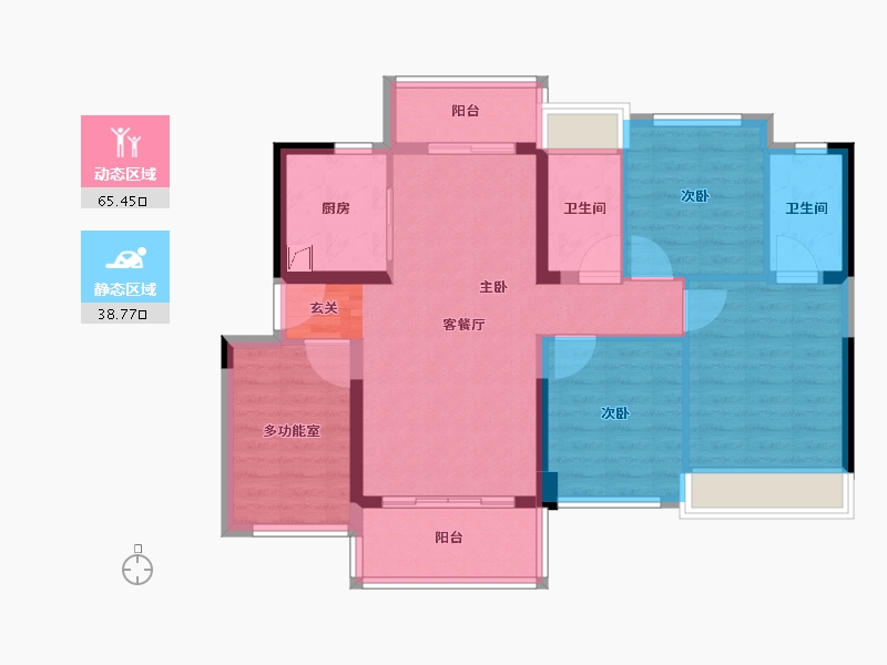 广东省-惠州市-碧桂园紫台-93.01-户型库-动静分区