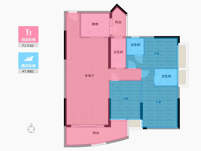 广东省-清远市-天湖郦都-108.56-户型库-动静分区